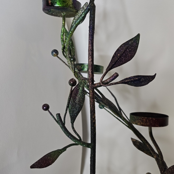 HANDCRAFTED Upcycled Metal Tea Light Candle Holder HANDPAINTED Table Art Decor - Picture 8 of 17